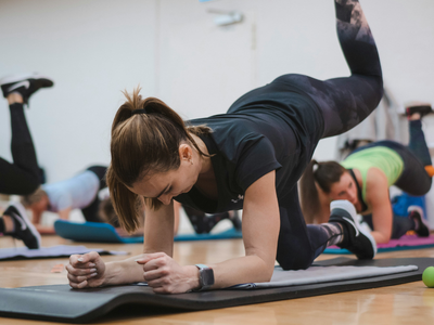 Women in a group fitness class